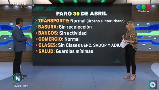 Así funcionará Córdoba durante el paro nacional del 30 de abril
