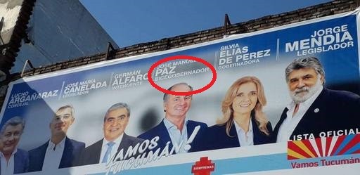 Escribieron "bicegobernador" en una gigantografía de campaña
