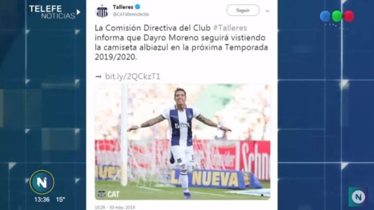 Dayro Moreno seguirá jugando en Talleres