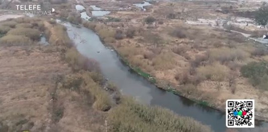 Alta contaminación del río Suquía por la planta cloacal de Bajo Grande
