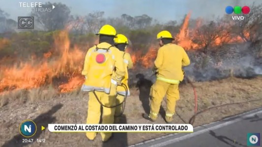 Controlaron el incendio en Cuesta Blanca en el acceso al camino de las Altas Cumbres