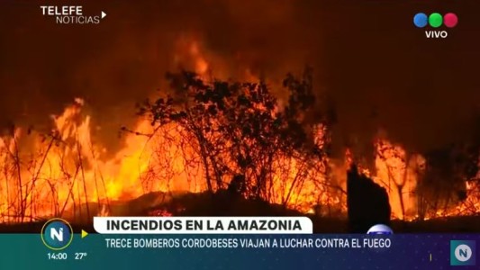 Bomberos cordobeses viajan a combatir el fuego en la Amazonia