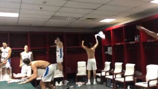 Argentina en la final del Mundial de básquet: el festejo en el vestuario