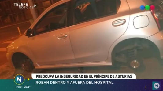 Insólito: robaron las ruedas de un auto estacionado en el Príncipe de Asturias
