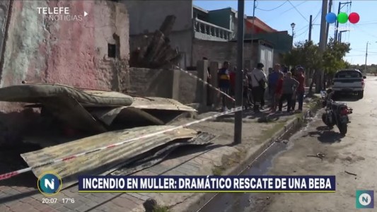 Rescató a una bebé de un mes en medio de un voraz incendio