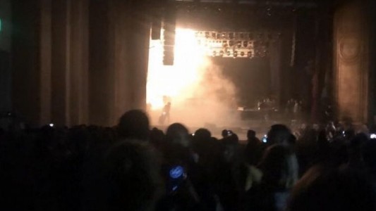 VIDEO: principio de incendio en un recital de Diego Torres
