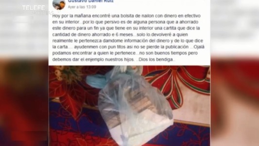 Encontró una bolsa con dinero y busca a su dueño para devolverla