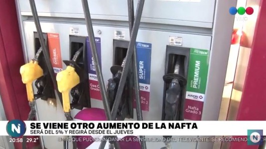 Desde el jueves se viene otro aumento en el precio de los combustibles