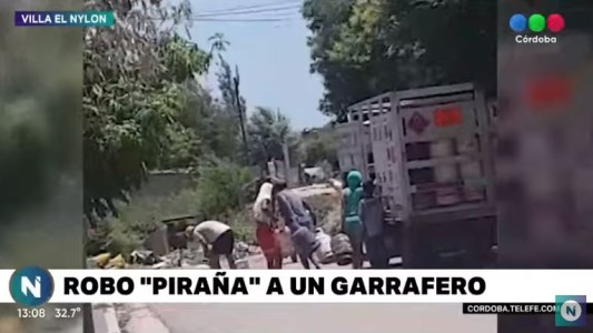 VIDEO: en 15 minutos, vecinos saquearon un camión de garrafas