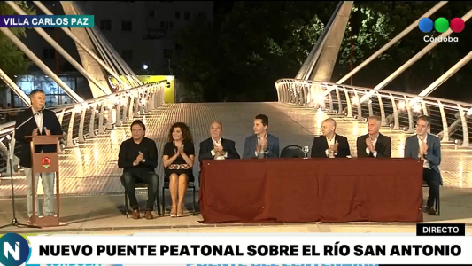 Schiaretti inauguró en Carlos Paz un nuevo puente peatonal sobre el Río San Antonio