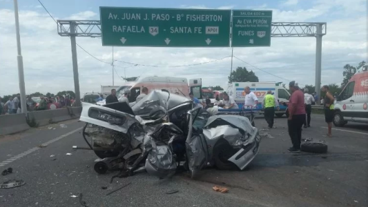 VIDEO: violento choque en cadena deja siete heridos en Rosario