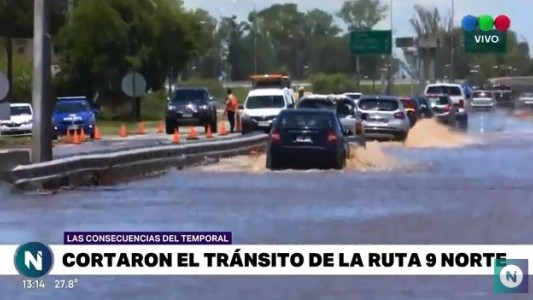 Temporal en Córdoba: habilitaron media calzada en la Ruta 9 Norte