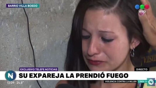 Violencia de género: su expareja la roció con alcohol y la prendió fuego