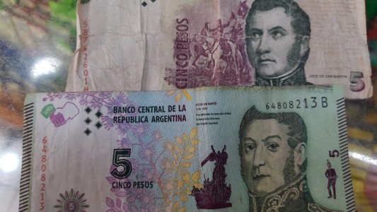 Se acaba el plazo para la vigencia del billete de cinco pesos