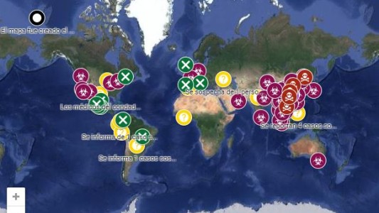 Mapa interactivo en tiempo real de todos los casos del coronavirus en el mundo
