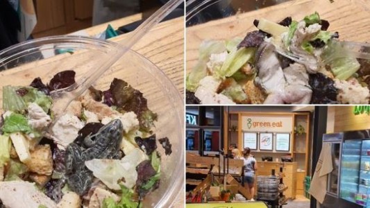 Desagradable: una pareja fue a comer a un shopping y se encontró una rana en la ensalada