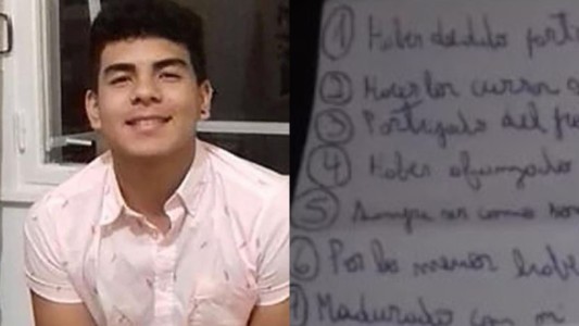 La carta de Fernando Báez Sosa en la que revelaba sus 13 sueños para el futuro