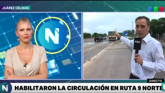 La autovía 9 inundada por la lluvia intensa