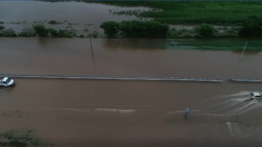 Ruta 9 norte inundada: imágenes desde el drone de Telefe Noticias