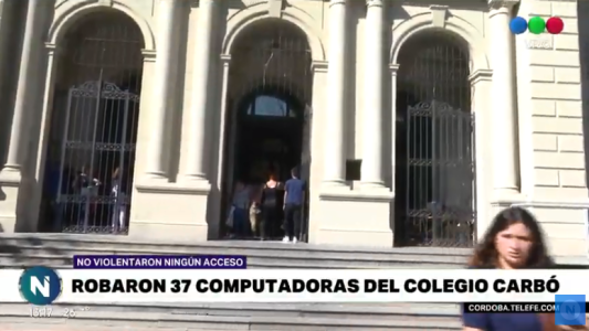 Sorpresa en el colegio Carbó: robaron 37 computadoras