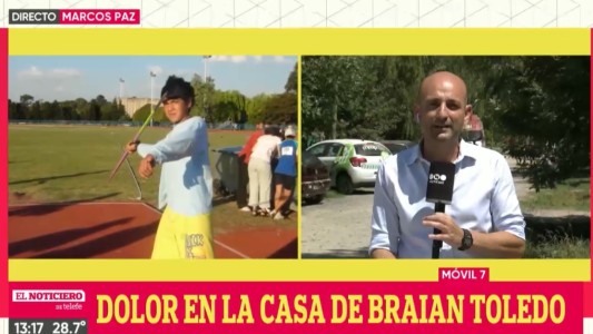 Velarán a Brian Toledo en su casa de Marcos Paz