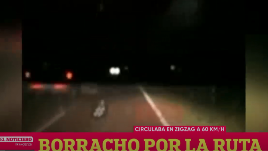 Video documento: un conductor borracho en la ruta casi provoca una tragedia