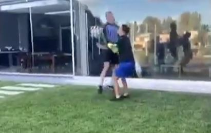 VIDEO: Goycochea recreó con sus hijos el penal de Italia 90