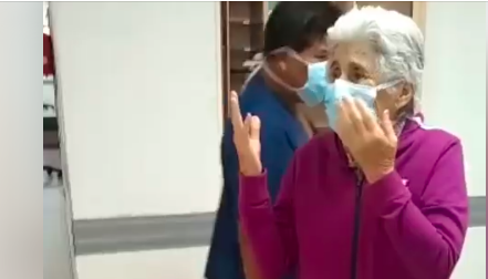 Aplausos para una abuela de 80 años que se recuperó de coronavirus: "Fueron mis ángeles"