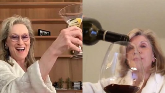 Meryl Streep canta y toma whisky del pico en plena cuarentena