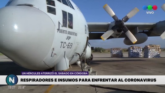 Llegaron a Córdoba respiradores e insumos para enfrentar al coronavirus