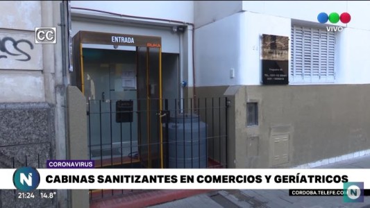 Comercios y geriátricos instalan cabinas sanitizantes