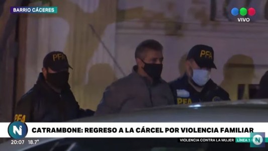 Así trasladaban al sindicalista Catrambone: otra vez detenido, ahora por violencia de género