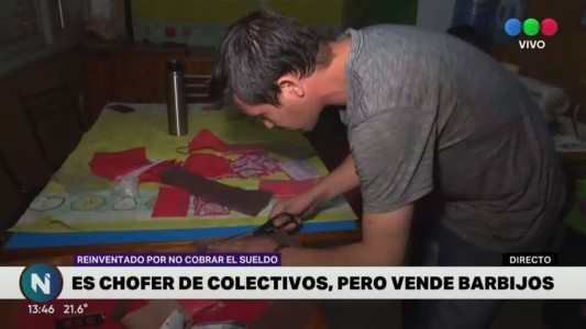 Es chofer de interurbanos aún no cobró y salió a vender barbijos