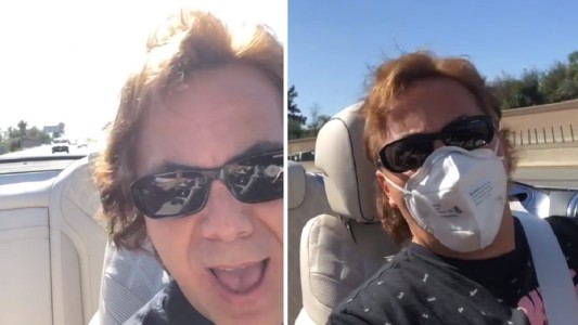 Polémica: Cristian Castro salió a la calle, se sacó el tapabocas y cantó "Azul" arriba de un descapotable