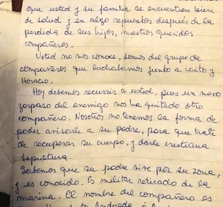 Carta de 1978 revelada ahora: "No tenemos forma de avisarle a su padre para que trate de recuperar el cuerpo"