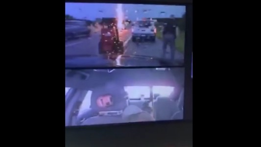 Un policía y el susto por un rayo que no cesa