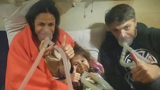 María Fernanda Callejón, su esposo y su hijita Giovanna ya están en su casa