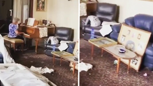 Una anciana tocó el piano en medio del desastre en Beirut