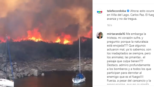 Las angustiantes imágenes de los incendios en Córdoba en las redes sociales