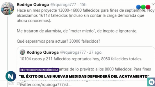 Coronavirus: las increíbles proyecciones de un docente de la UNC