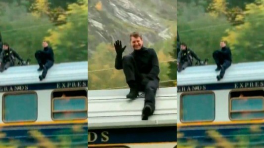 Arriba del techo de un tren a toda velocidad: el nuevo viral de Tom Cruise mientras grababa una escena de Misión Imposible 7