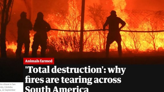 El diario británico "The Guardian" publicó un informe sobre los incendios en Córdoba