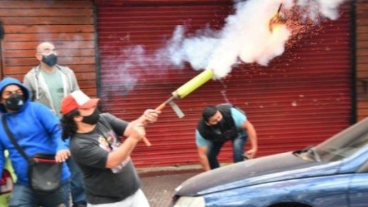 Detuvieron al manifestante que disparó un mortero en la protesta del SUOEM