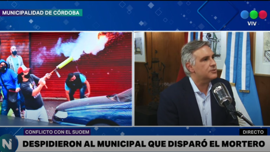 El intendente despidió al hombre que usó un mortero en una marcha de SUOEM