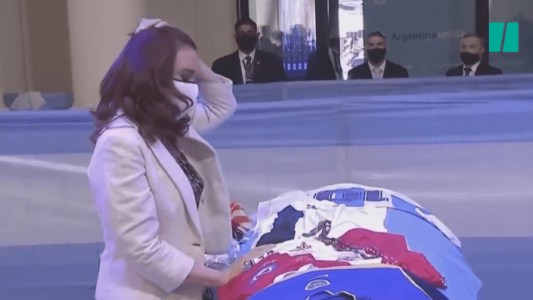 La despedida de Cristina a Maradona en la Casa Rosada