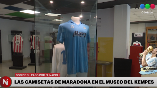 Las camisetas de Maradona que atesora el museo del Estadio Kempes en Córdoba