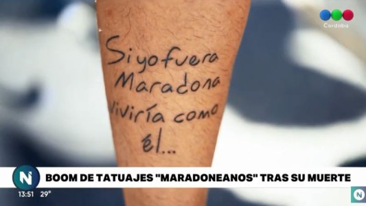 Córdoba: furor por los tatuajes de Maradona