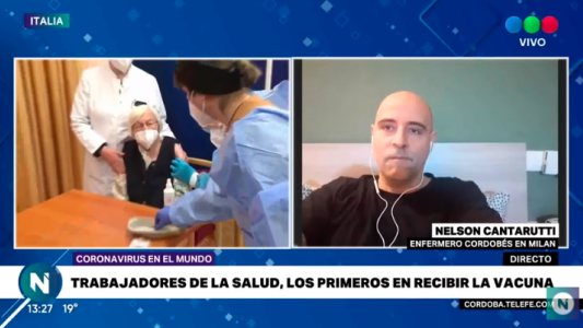 Nelson Cantarutti, el enfermero cordobés que vive en Italia, recibirá la vacuna Pfizer
