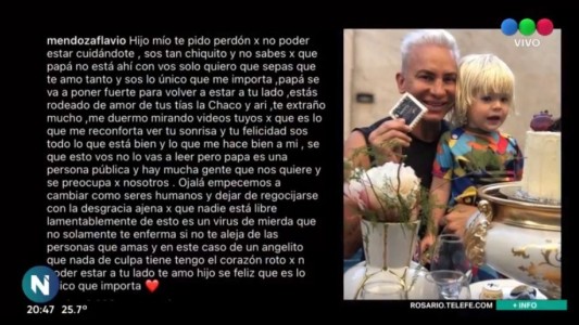 La conmovedora carta que Flavio Mendoza le escribió a su hijo tras su internación por covid