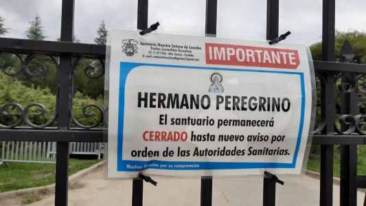 Sin peregrinación cerraron el santuario de la virgen de Lourdes